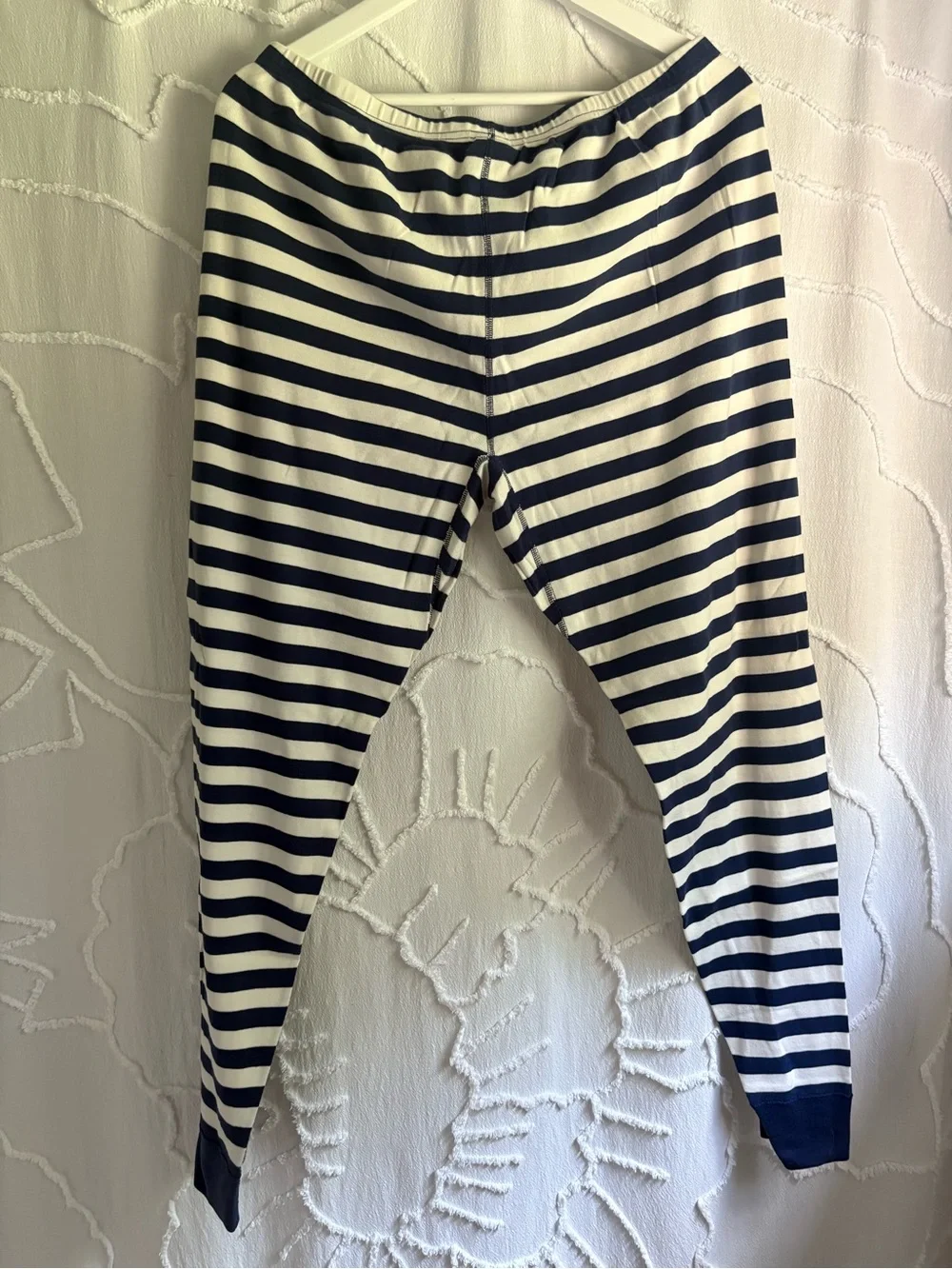 Hanna Andersson Adult Pajama Set XXL Organic Cotton Navy White Striped